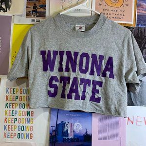 Winona State University College cropped tee